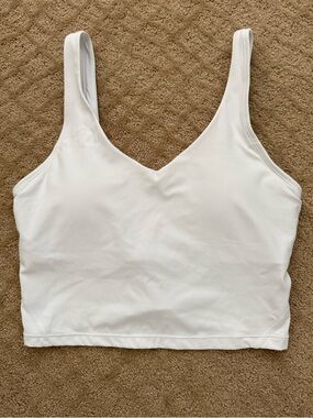 White V-Neck Crop Tank Top